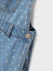 NAME IT Skort Overall Juliana Light Blue Denim Dots